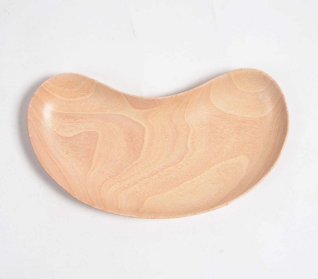 Classic Neem Wood Bean-Shaped Tray-1