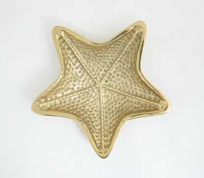 Textured Gold Tined Star Fish Aluminium Tray-1