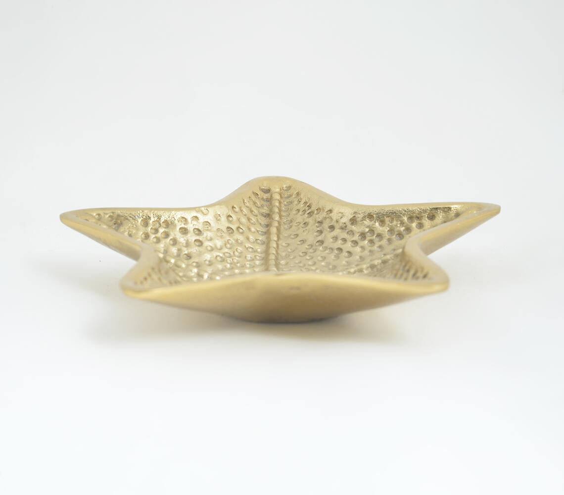 Textured Gold Tined Star Fish Aluminium Tray-3