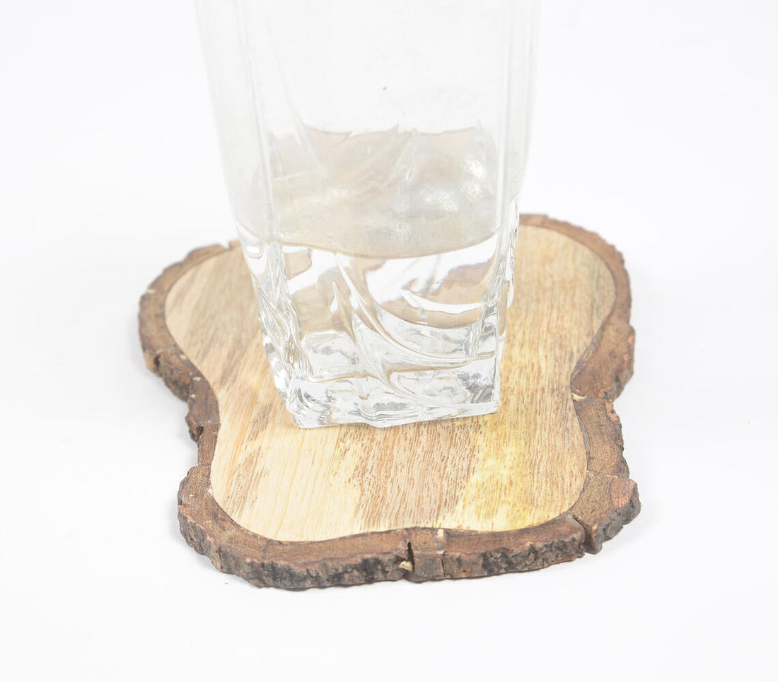 Bread Slice-Shaped Wooden bark Coasters (Set Of 4)-1