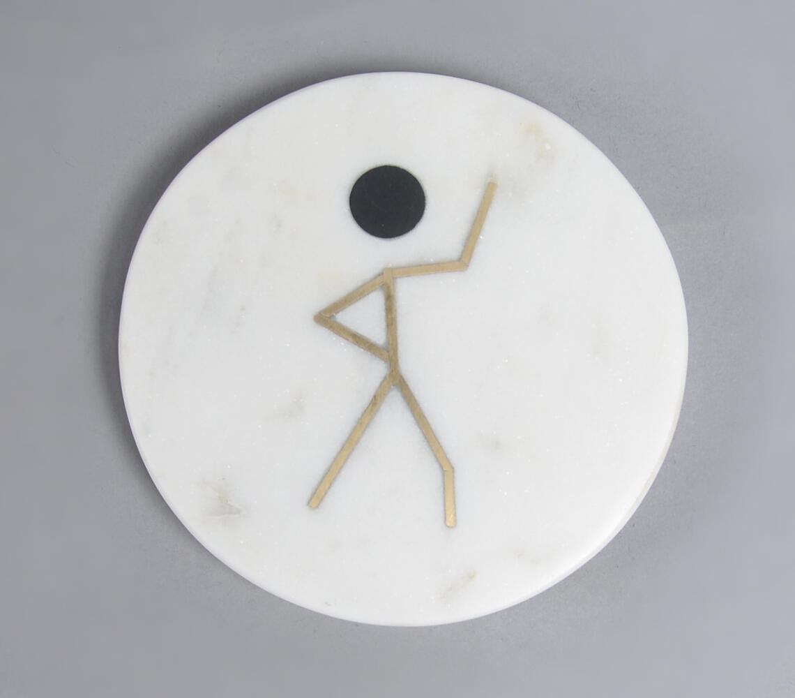 Inlaid Stick Figure Marble Coasters (Set of 4)-2