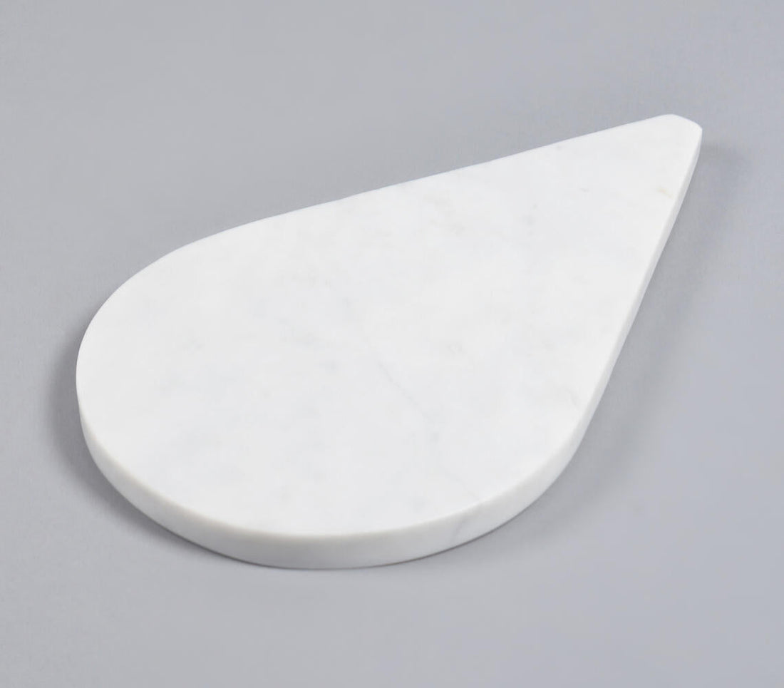 Hand Cut Drop-Shaped Marble Cheese Board-0
