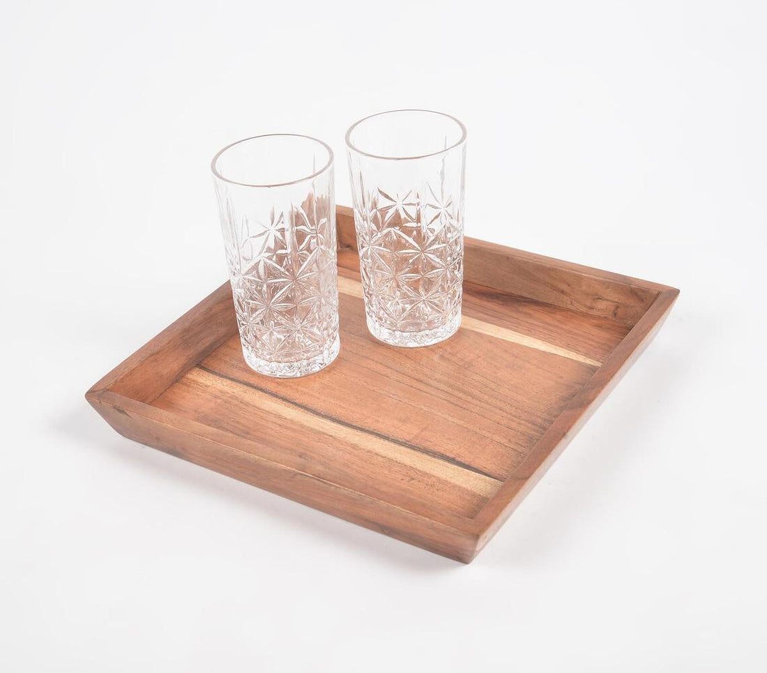 Hand Cut Acacia Wood Tray-0