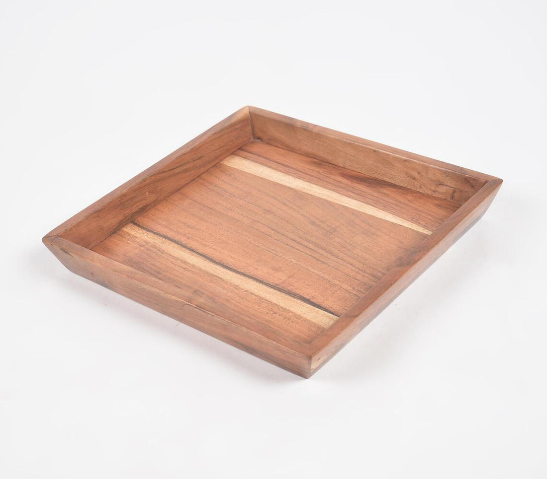 Hand Cut Acacia Wood Tray-1