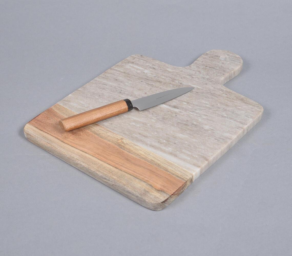 Joint Grey Stone &amp; Wood Chopping Board-0