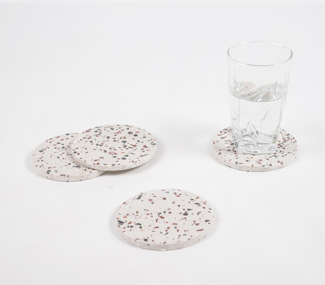 Hand Cut Terrazzo Stone Coasters (Set of 4)-0