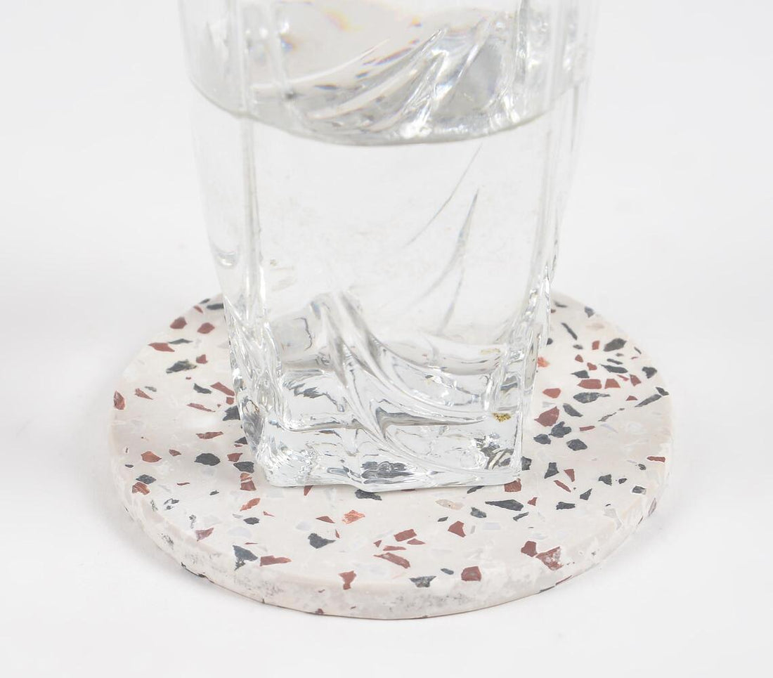 Hand Cut Terrazzo Stone Coasters (Set of 4)-1