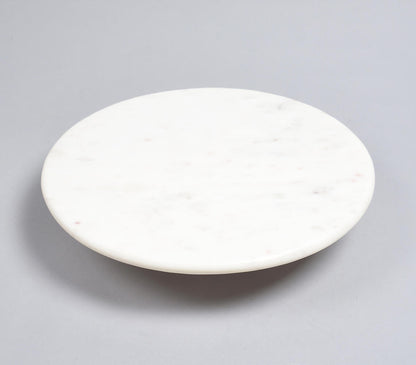 Hand Cut White Marble Cake Stand-1
