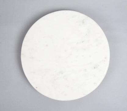 Hand Cut White Marble Cake Stand-2