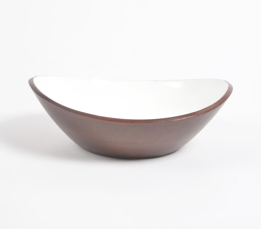 Classic White Turned Wood Bowl-1