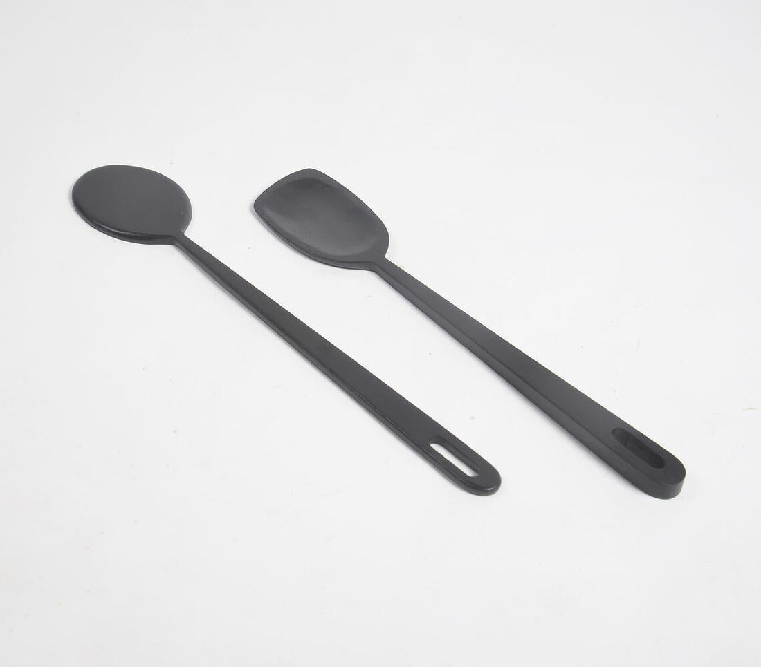 Hand Carved Noir Wooden Spatulas (set of 2)-0