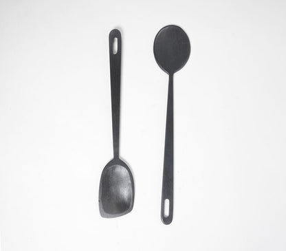 Hand Carved Noir Wooden Spatulas (set of 2)-2