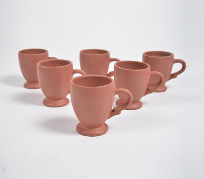 Terracotta Pottery Tea Cups (Set of 6)-1