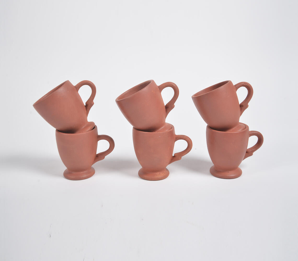 Terracotta Pottery Tea Cups (Set of 6)-2