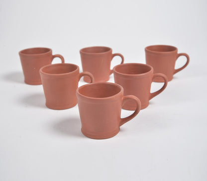 Terracotta Pottery Coffee Mugs (Set of 6)-1