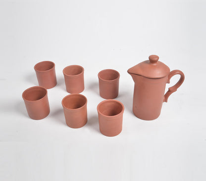 Terracotta Drink Dispenser &amp; Pitchers (Set of 6 glasses &amp; 1 jug)-0