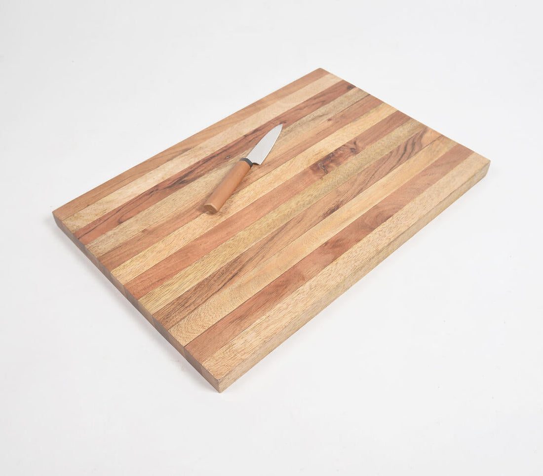 Hand Cut Acacia &amp; Mango Wood Block Chopping Board-0
