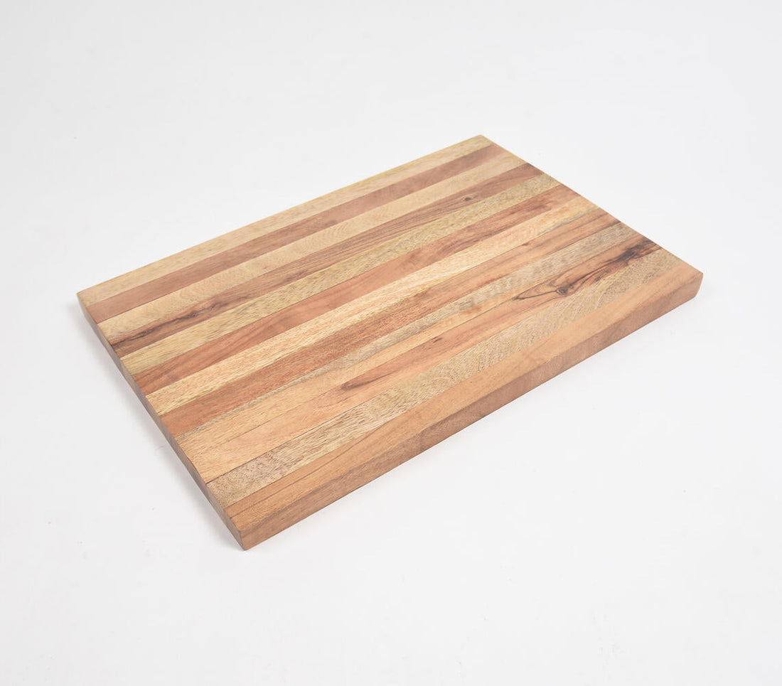 Hand Cut Acacia &amp; Mango Wood Block Chopping Board-1