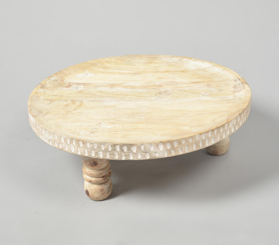 Distressed-Finish Wooden Cake Stand-0