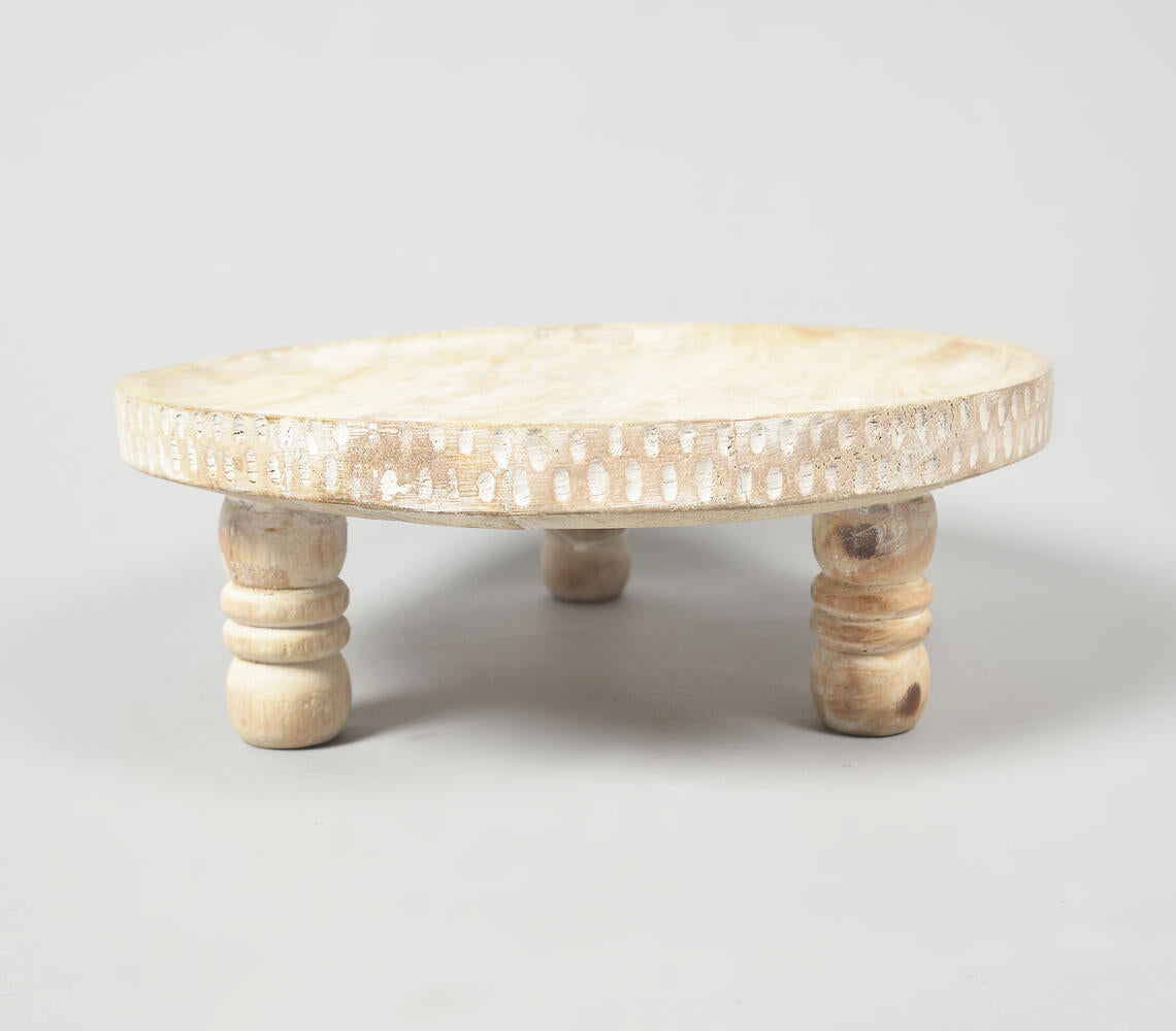 Distressed-Finish Wooden Cake Stand-2