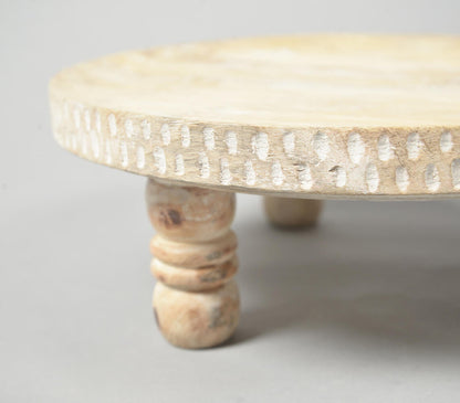 Distressed-Finish Wooden Cake Stand-3