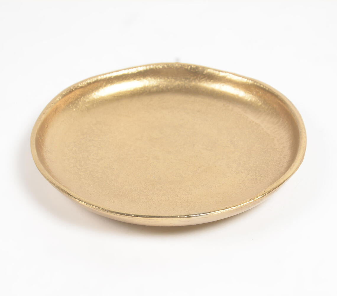 Lacquered Gold-Toned Aluminium Snack Plate-1