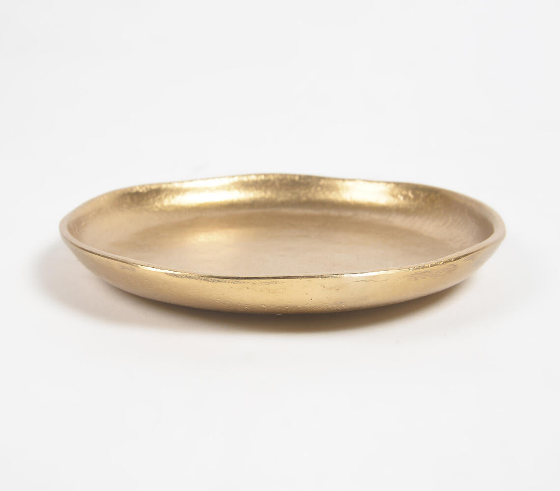 Lacquered Gold-Toned Aluminium Snack Plate-2