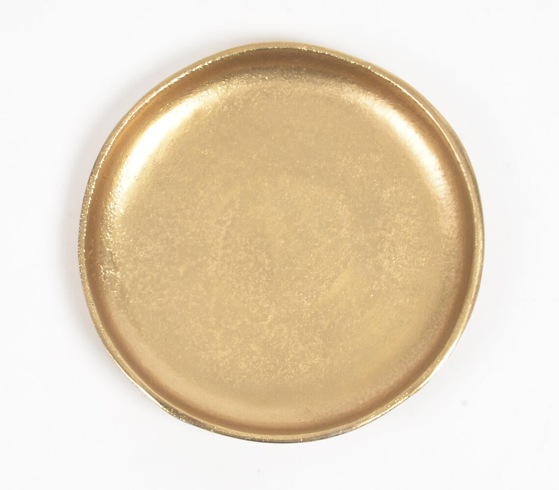 Lacquered Gold-Toned Aluminium Snack Plate-3