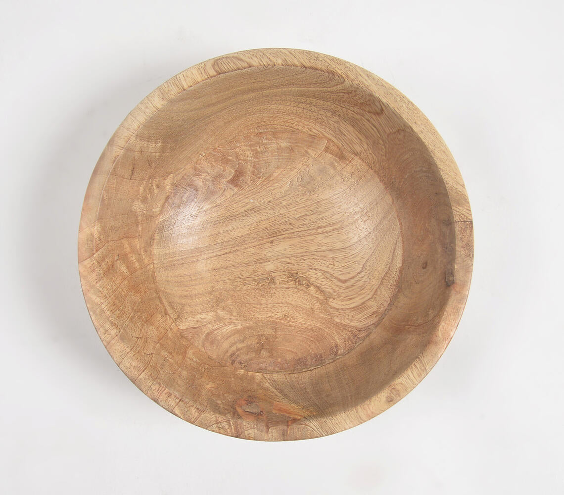 Wood Turned Classic Ribbed Bowl-3