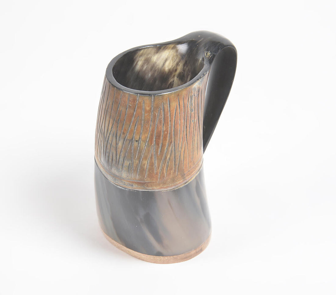 Hand Carved Recycled Horn Water Jug-0