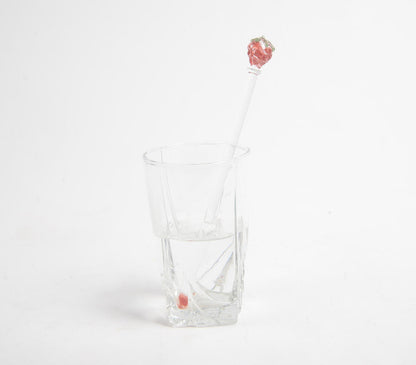 Glass Strawberry Beverage Stirrer-0