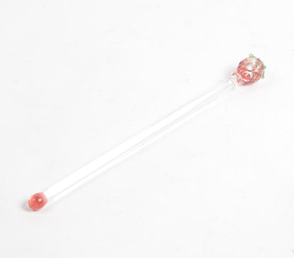 Glass Strawberry Beverage Stirrer-1