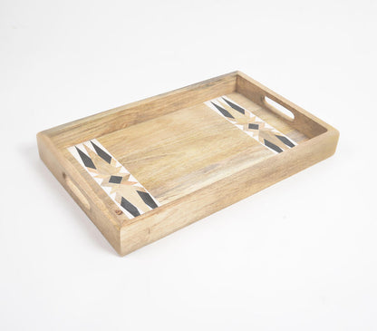 Minimal Handcut Raw Mango Wood Tray-1