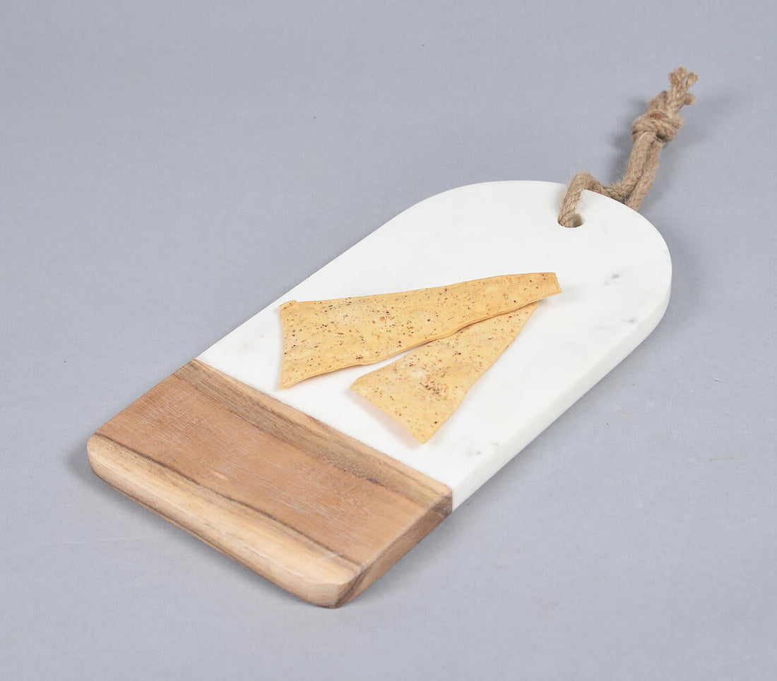 Classic Marble &amp; Wood Cheese Board-0