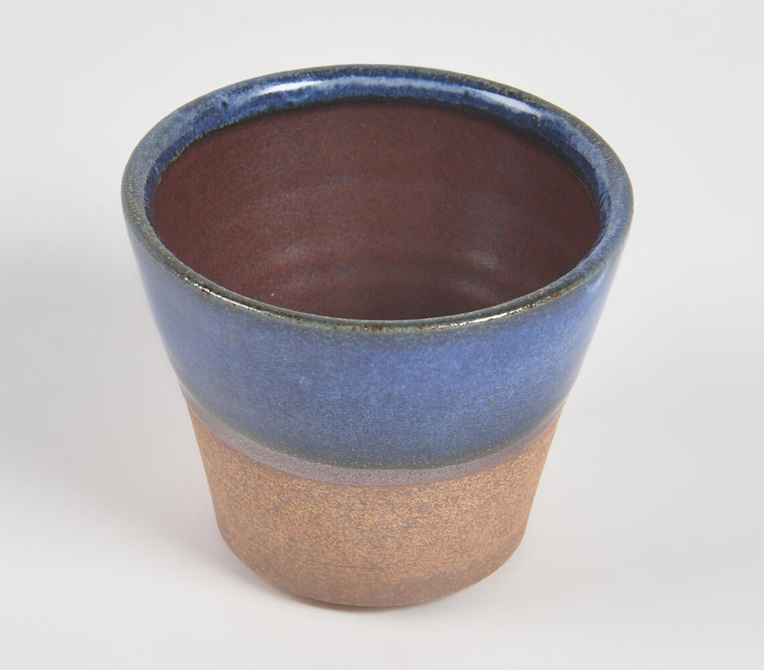 Ceramic Ombre Stone Blue Kulhad Cup-0