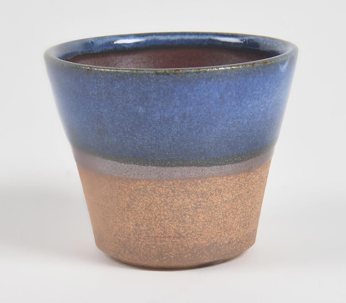 Ceramic Ombre Stone Blue Kulhad Cup-1