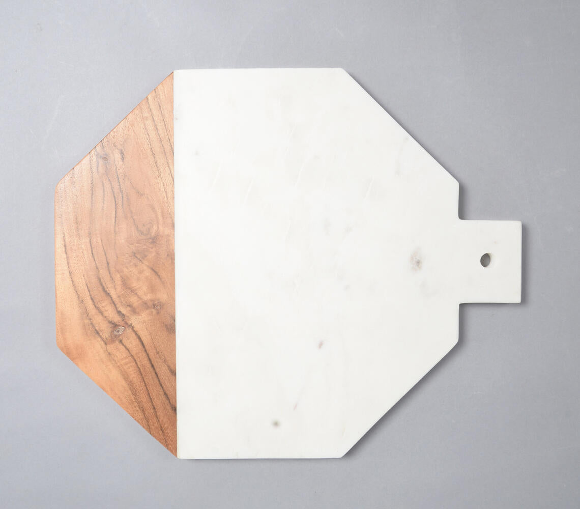 Octagon Marble &amp; Mango Wood Chopping Board-3