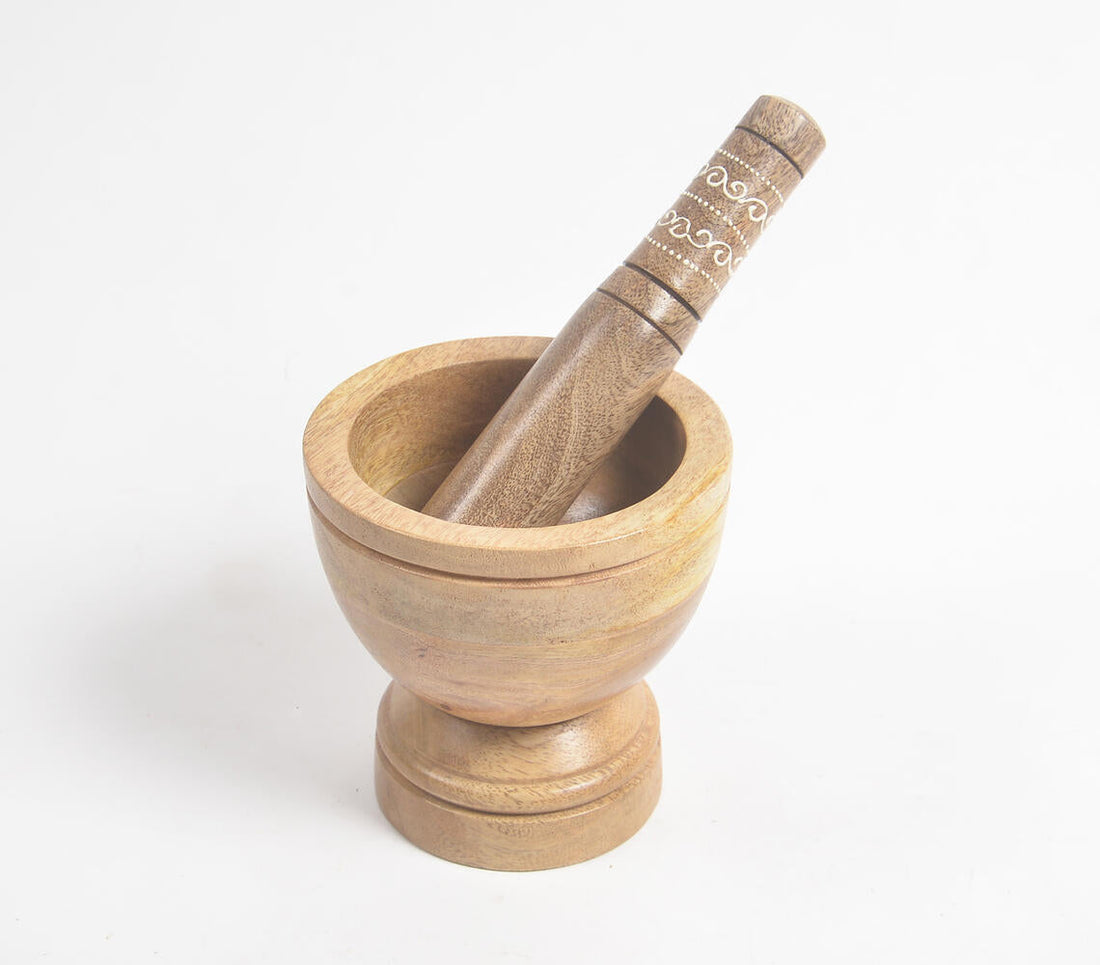 Classic Mango Wood Mortar &amp; Pestle Set-0