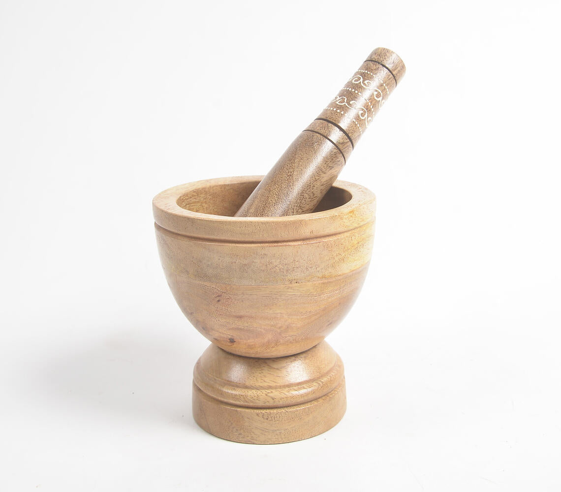 Classic Mango Wood Mortar &amp; Pestle Set-1