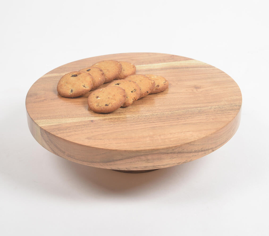 Classic Natural Acacia Wood Cake Stand-0