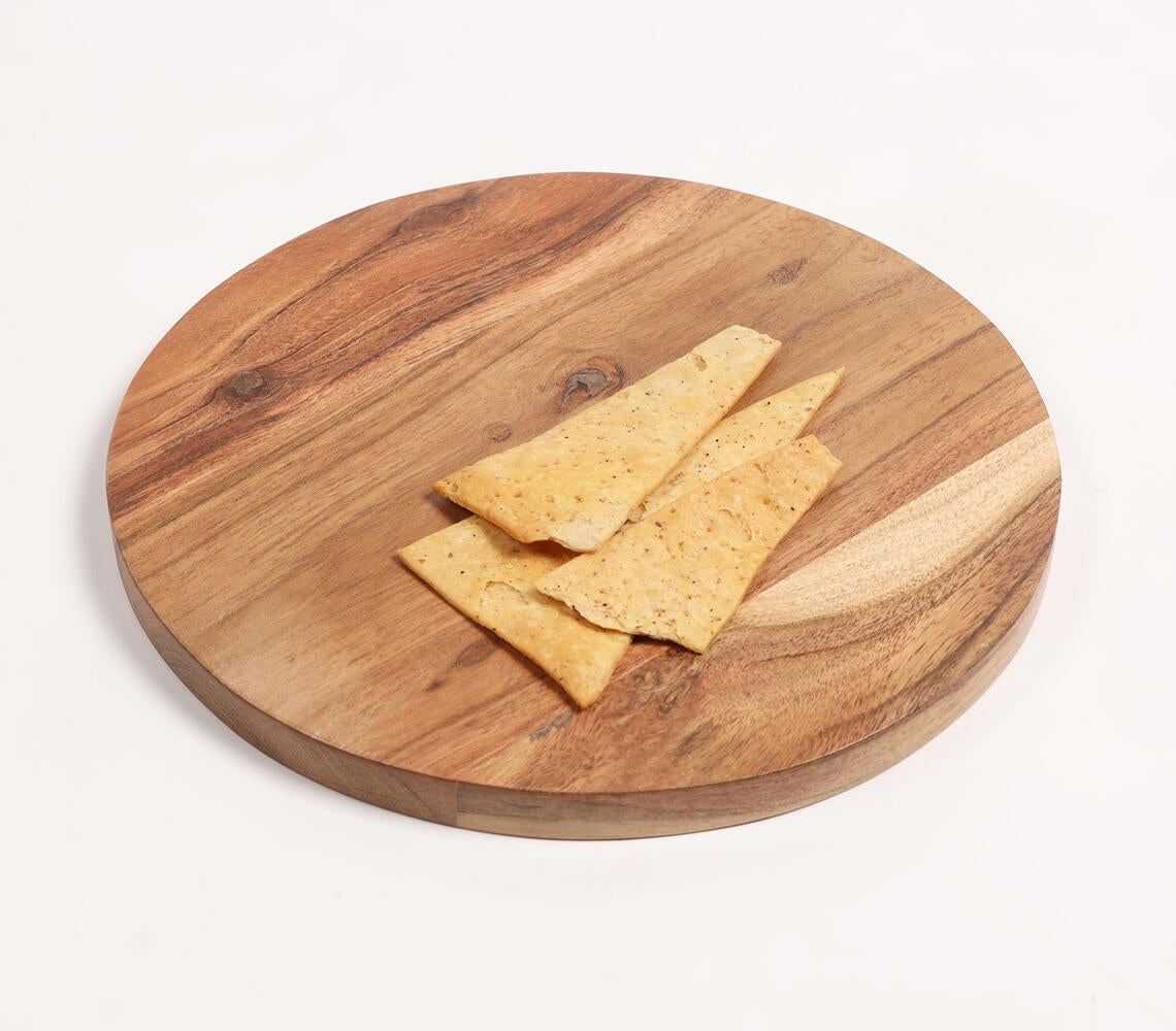 Acacia Wood Classic Round Serving Platter-0