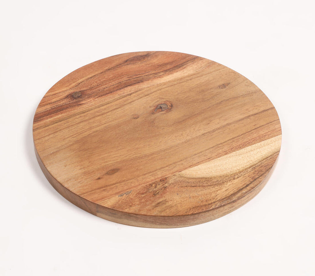 Acacia Wood Classic Round Serving Platter-1