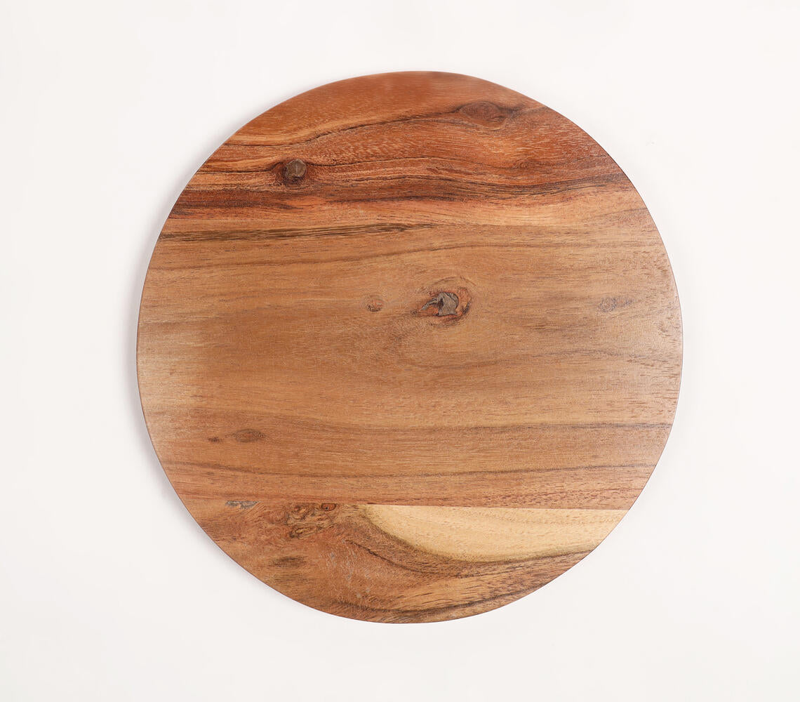 Acacia Wood Classic Round Serving Platter-3