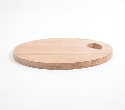 Sleek Round Natural Wooden Chopping Board-3