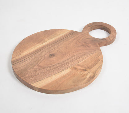 Natural Acacia Wood Round Chopping Board-1