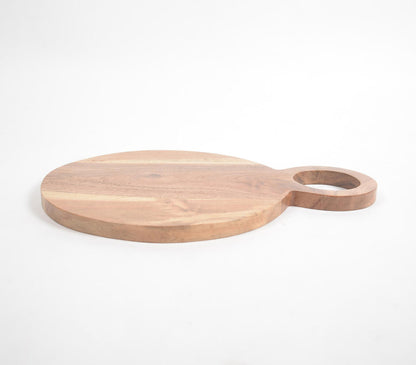 Natural Acacia Wood Round Chopping Board-2