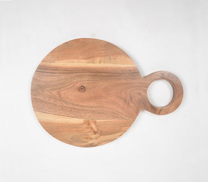 Natural Acacia Wood Round Chopping Board-3