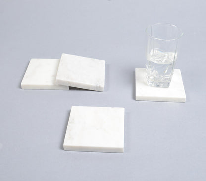 Classic White Marble Coasters (Set of 4)-0