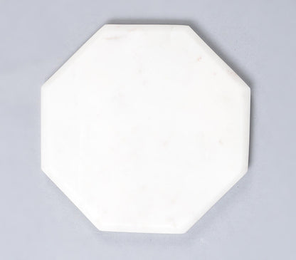Classic Octagonal White Marble Coasters (Set of 4)-2