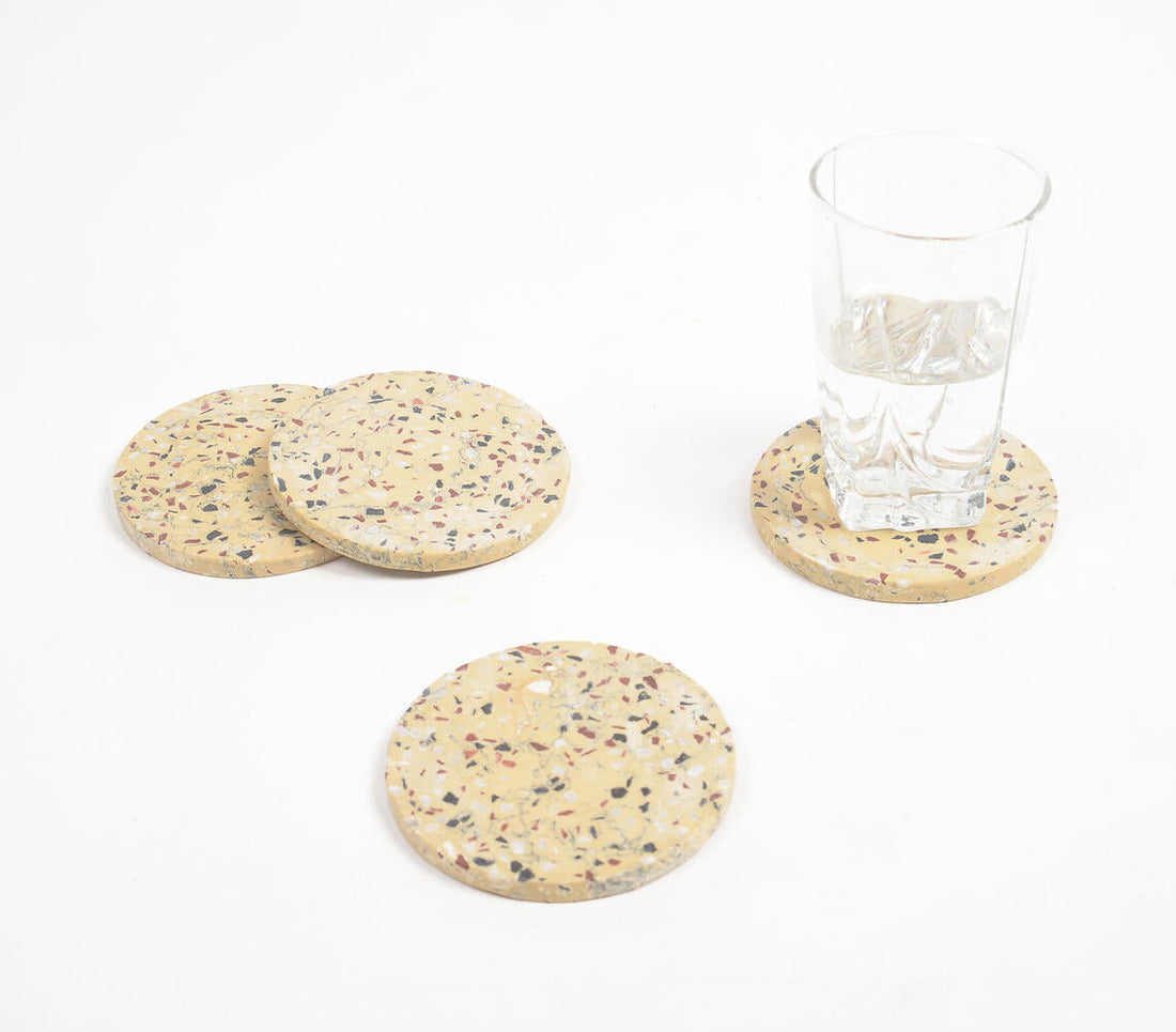 Mosaic Round Stone Coasters (Set of 4)-0